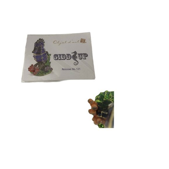 Art Form Rhinestone Enamel Sea Horse Jewelry Trinket Box Black Green Storytime 3 - Picture 4 of 12